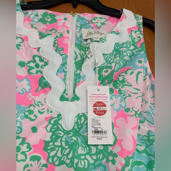 NWT Lilly Pulitzer Romey shift romper dress Pink Green Plumes in Bloom 10 - Picture 3 of 6